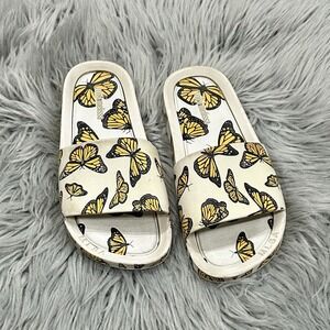 Mini Melissa Girls Youth Size 2 Butterfly Slides Sandals Rubber